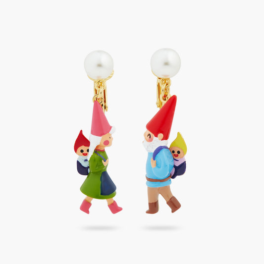 Hiking Garden Gnome Family Earrings