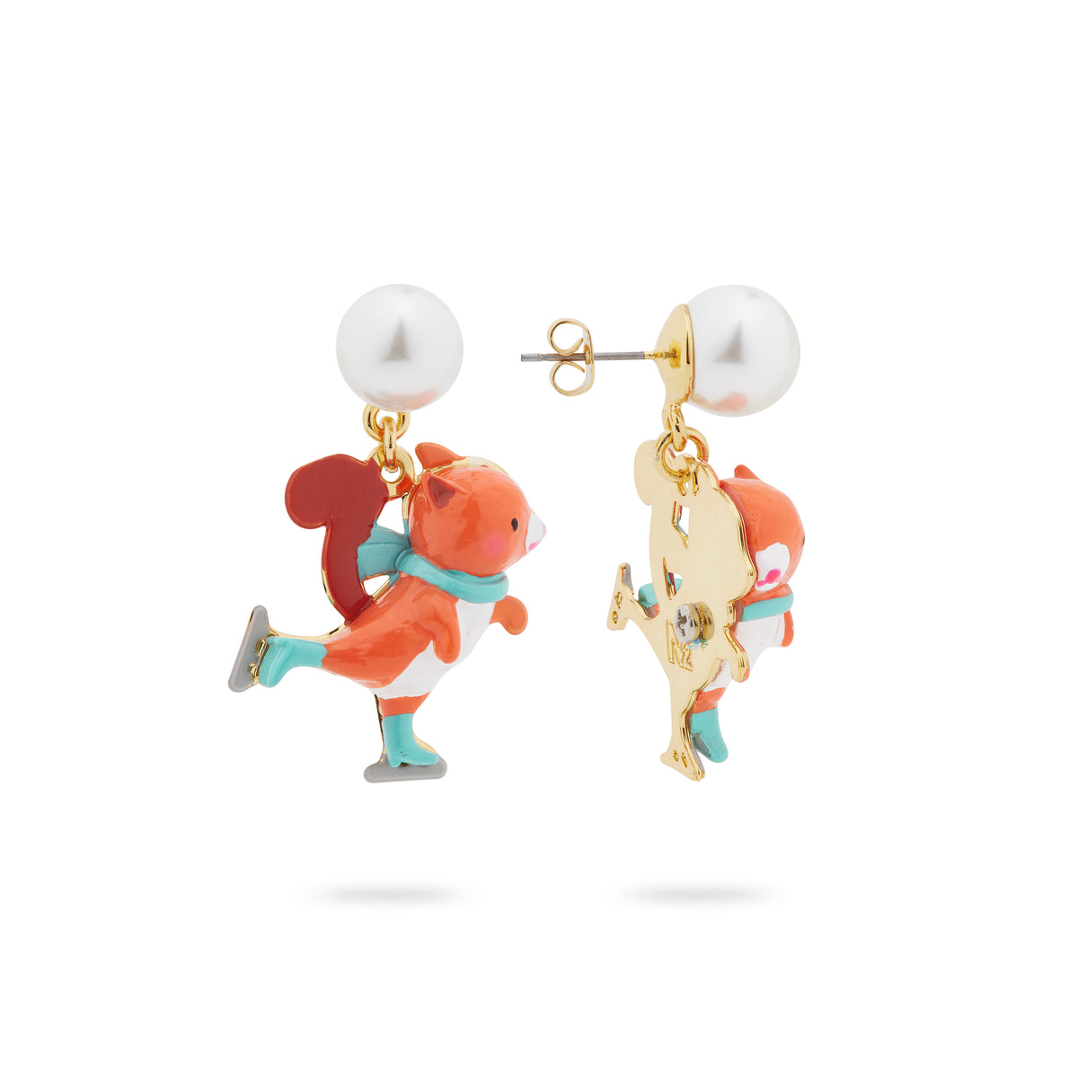 Ice Skating Squirrel Earrings | ascp1081