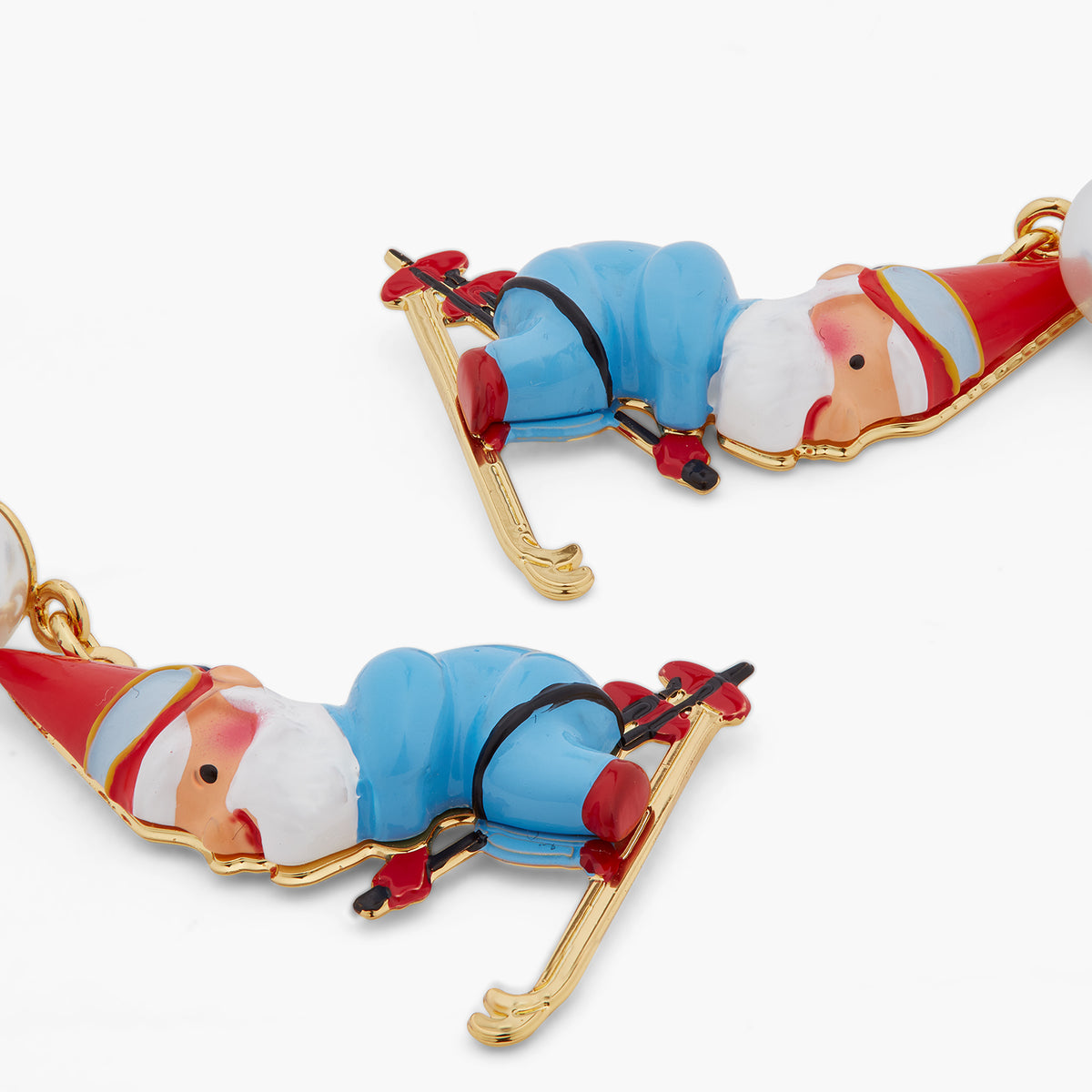 Skiing Garden Gnome Dad Earrings | ascp1101
