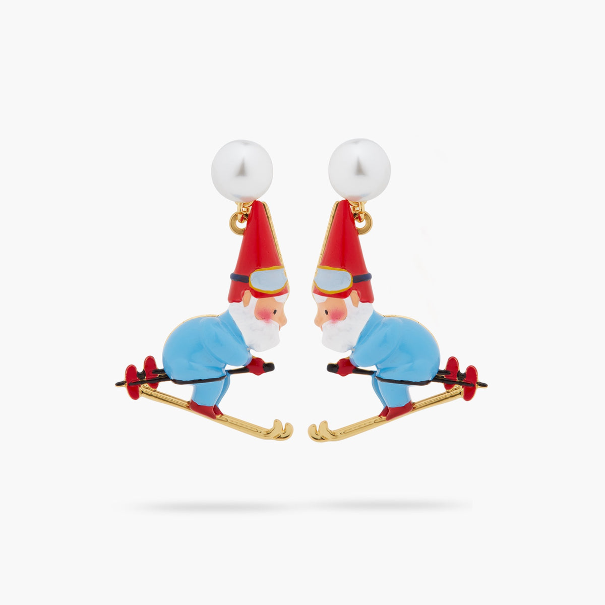 Skiing Garden Gnome Dad Earrings | ascp1101