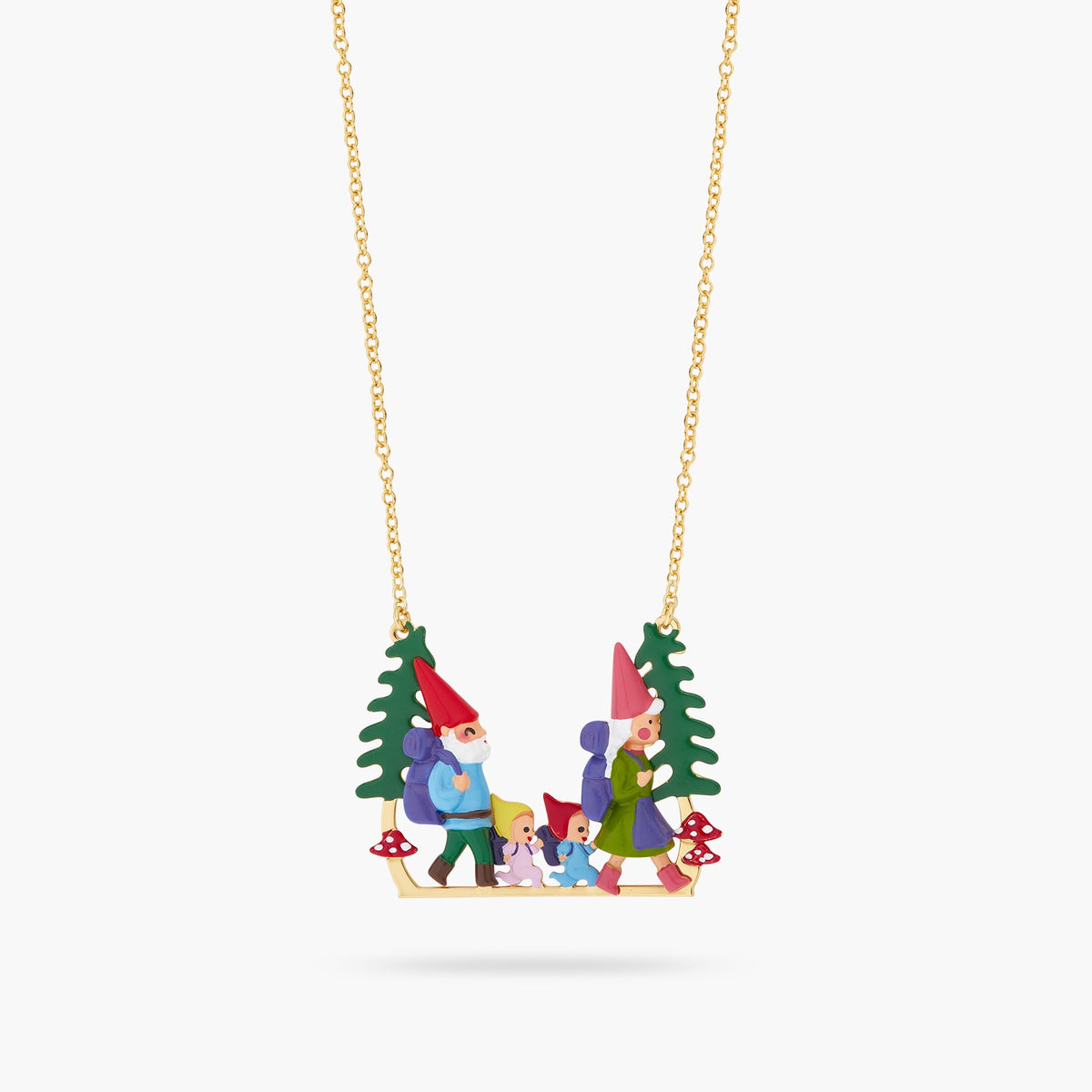Hiking Toadstool Family Statement Necklace | ascp3031