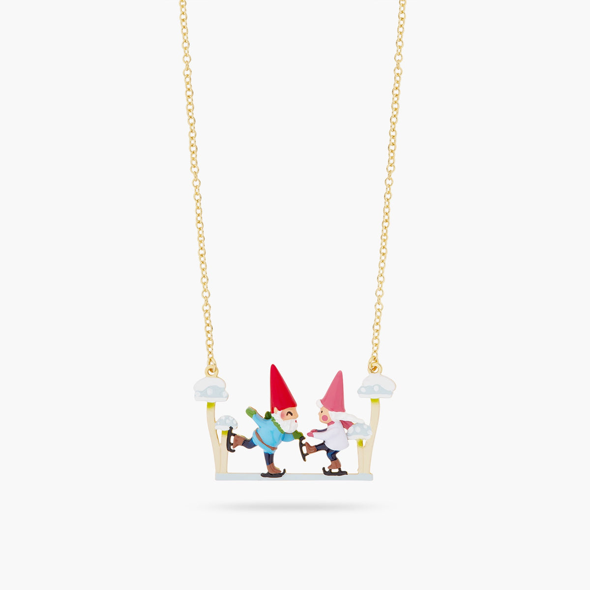 Gnomes And Ice Skates Statement Necklace | ascp3081
