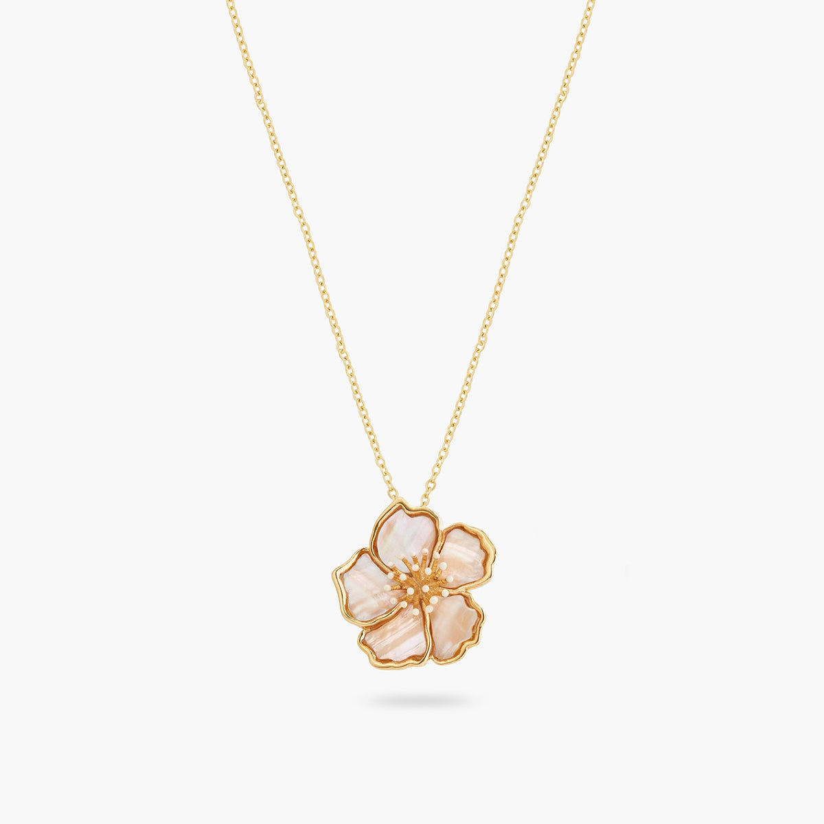 Wild Rose Mother Of Pearl Pendant Necklace | asen3101