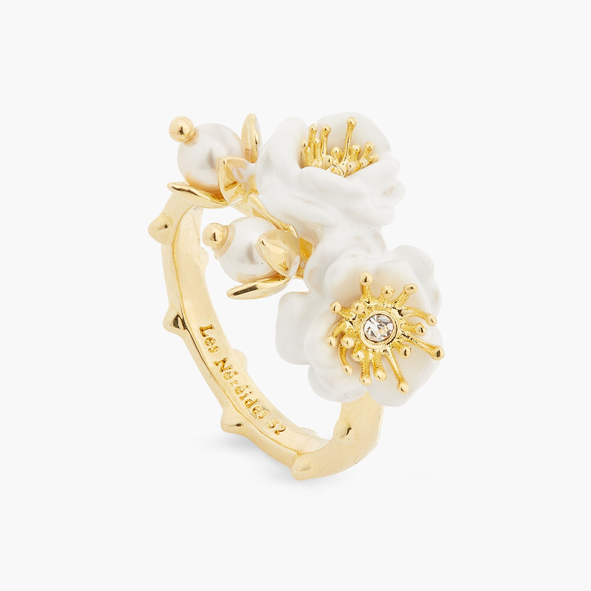White Roses And Pearl Ring | aset6041