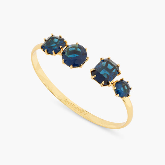 Ocean Blue Diamantine 4 Stone Bangle Bracelet | ASLD2541