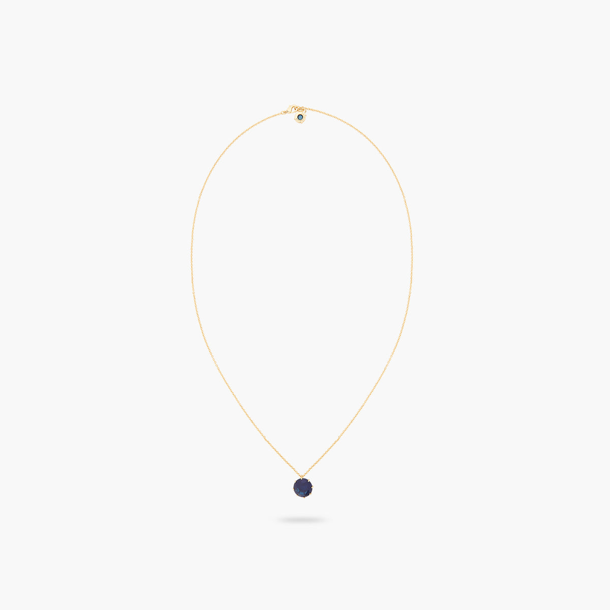 Ocean Blue Diamantine Round Stone Long Necklace | ASLD3331