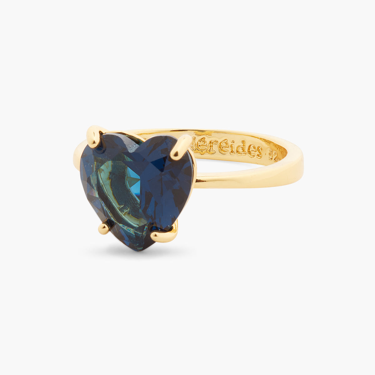 Ocean Blue Diamantine Heart-Shaped Solitaire Ring | ASLD6171