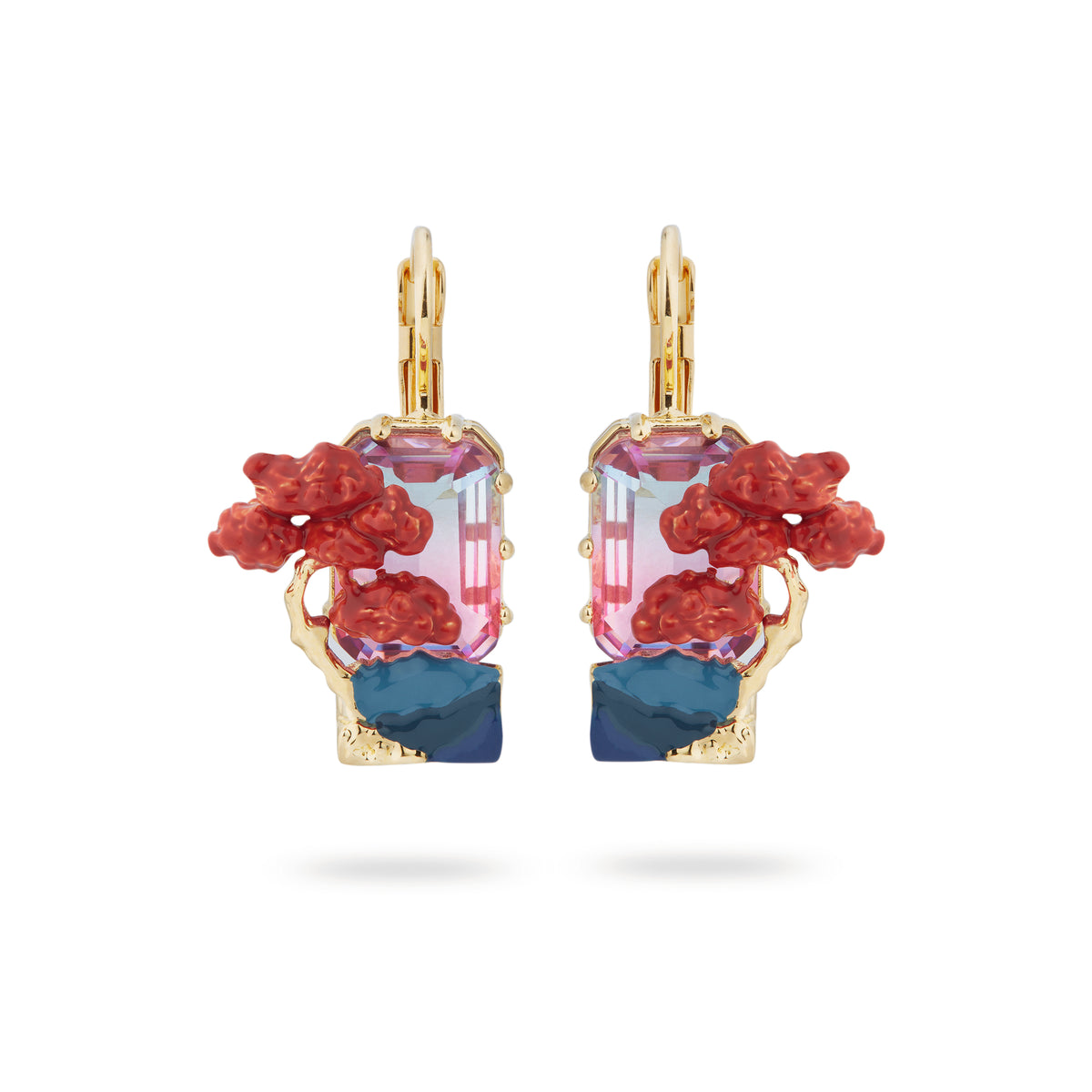 Rising Sun And Maple Tree Sleeper Earrings | ASLE1131