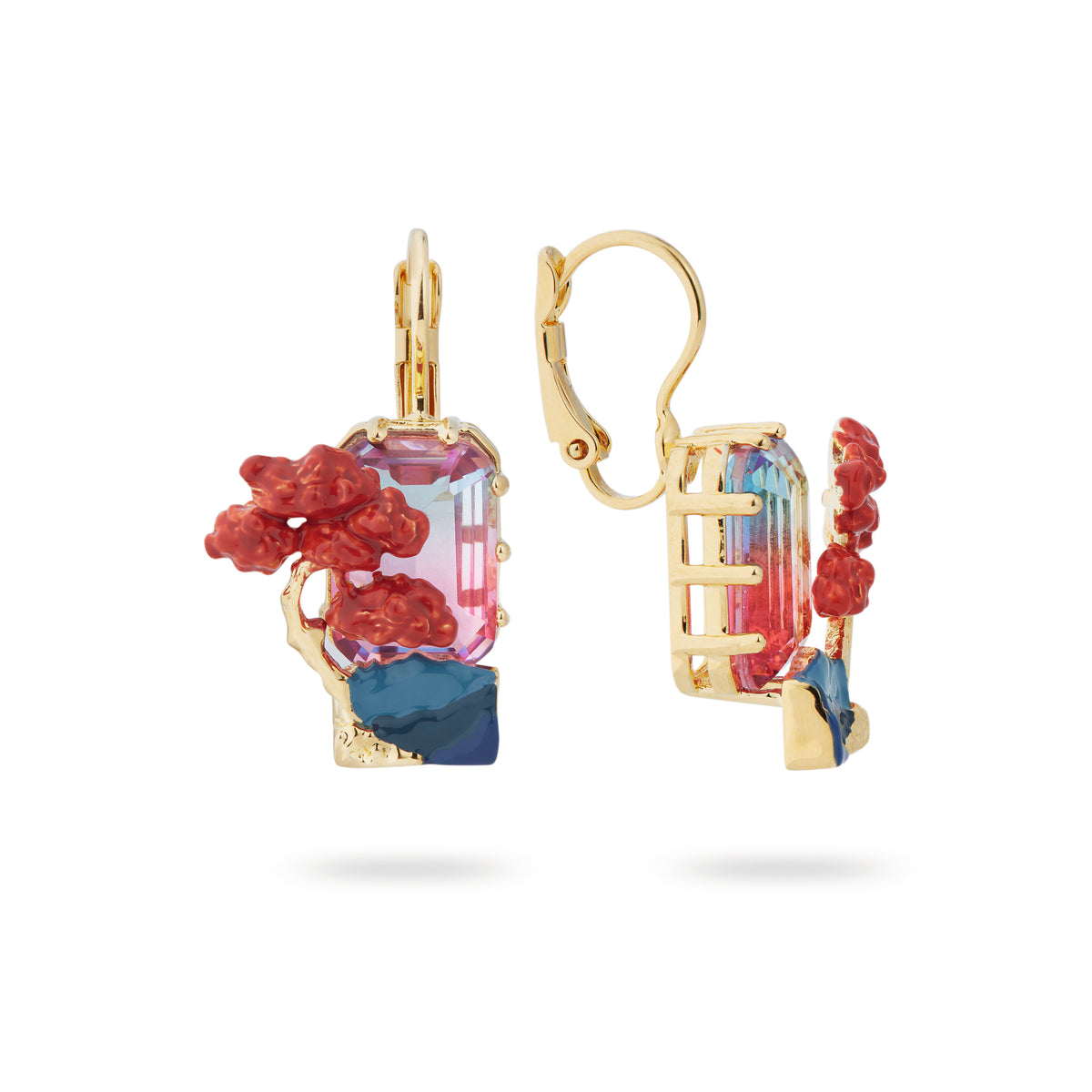 Rising Sun And Maple Tree Sleeper Earrings | ASLE1131