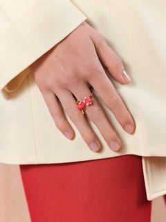 Mini Pas De Deux And Rosebud Adjustable Ring | asmdd6011