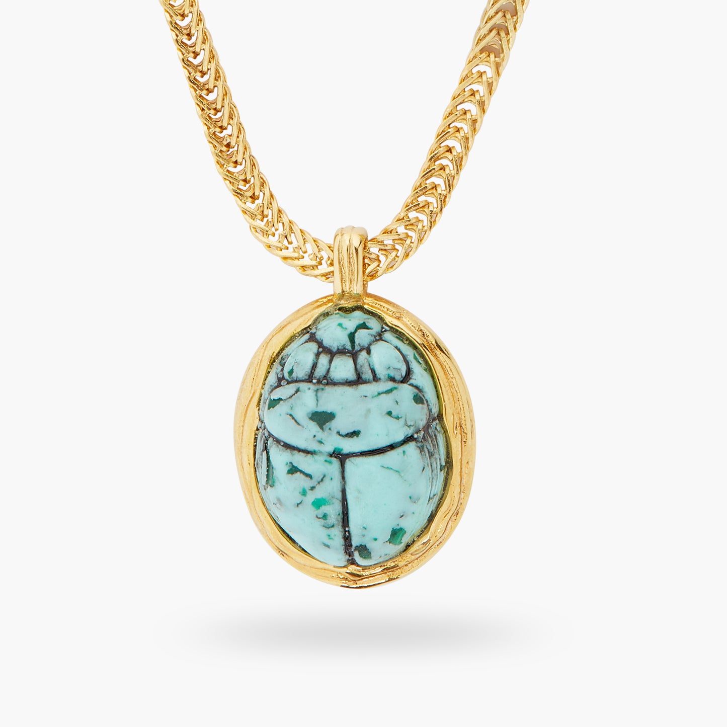 Turquoise Scarab Beetle Pendant Necklace | ASNI3031
