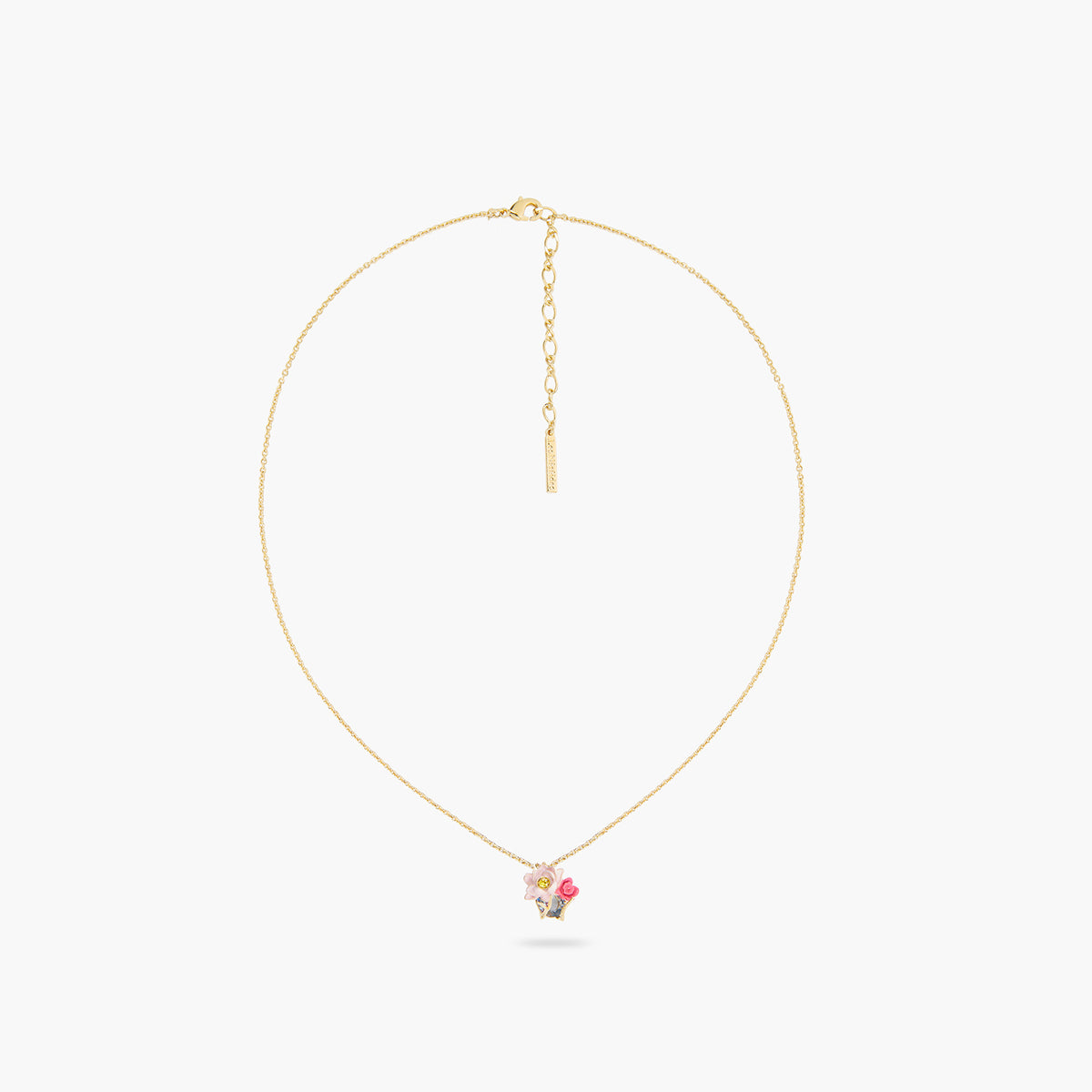 Pink Lotus And Light Blue Pendant Necklace | ASOS3041