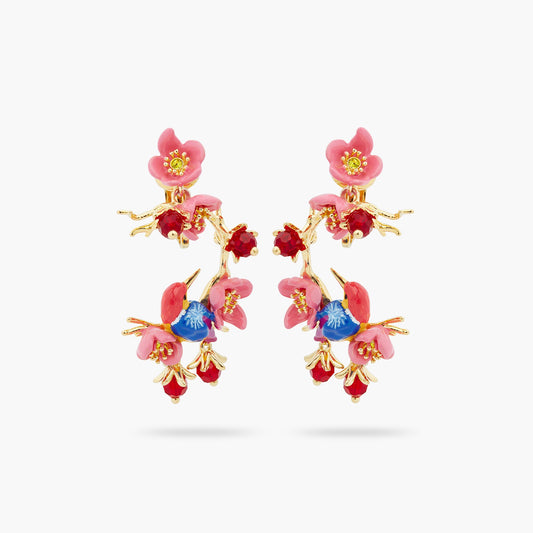 Kingfisher And Plum Blossom Earrings