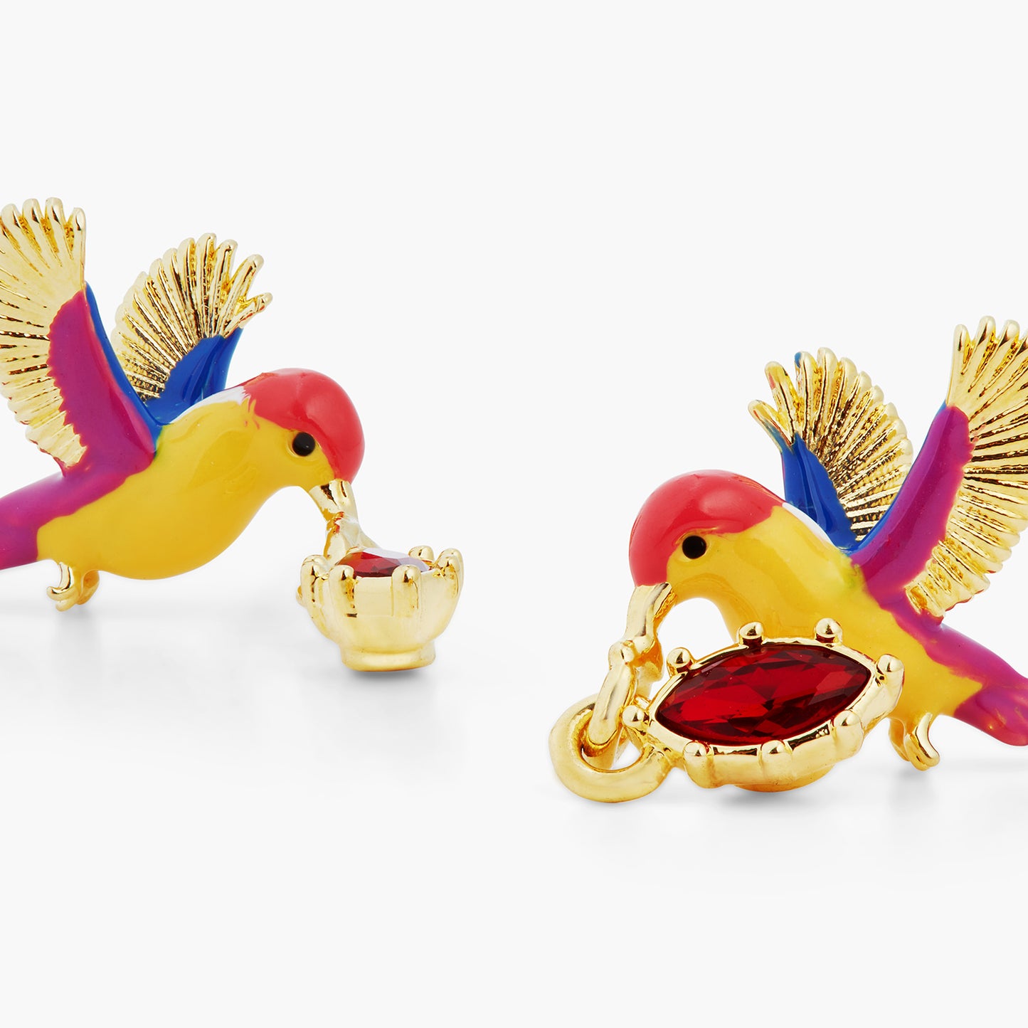 Kingfisher And Red Stone Earrings | ASPL1031