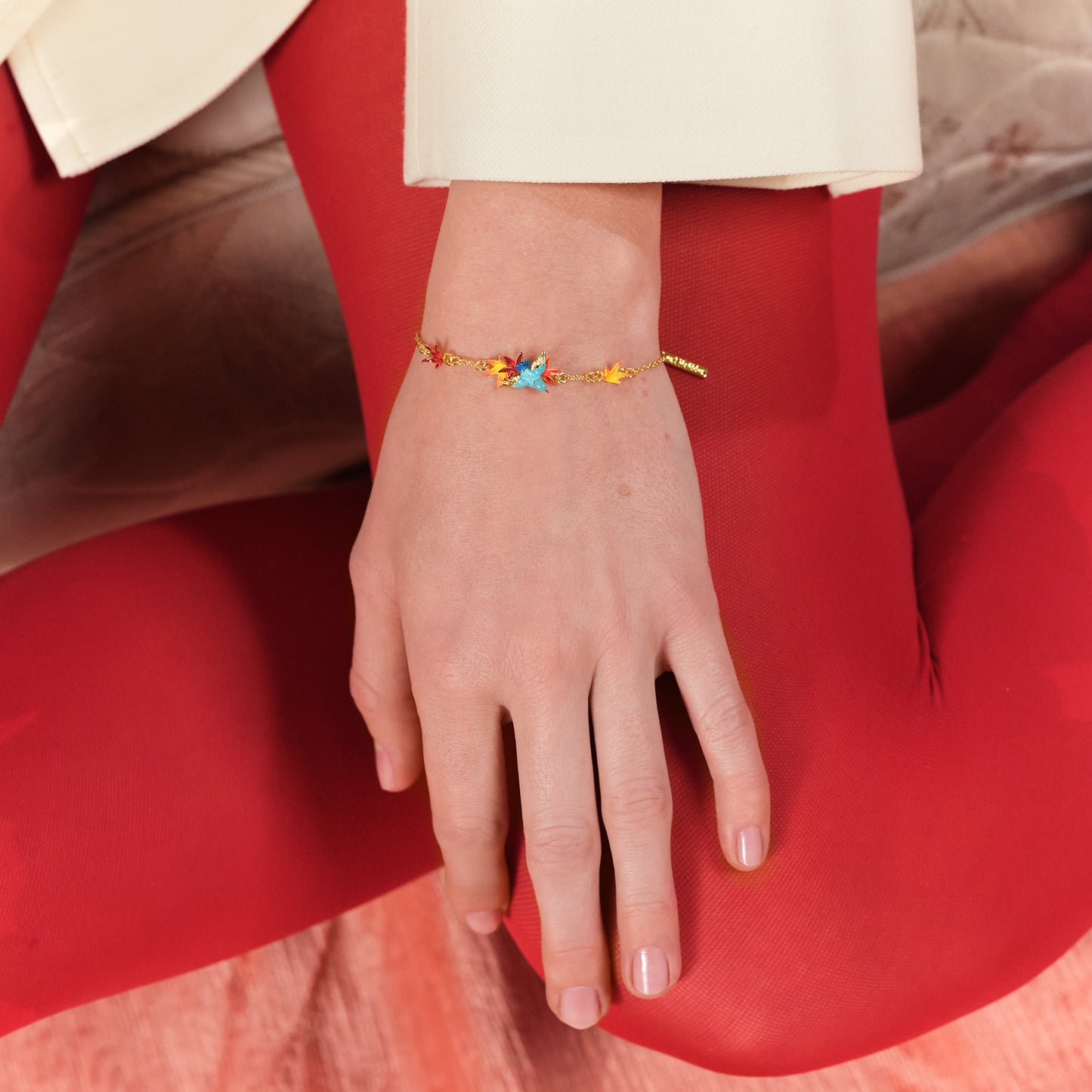 Kingfisher And Maple Leaf Fine Bracelet | aspl2011