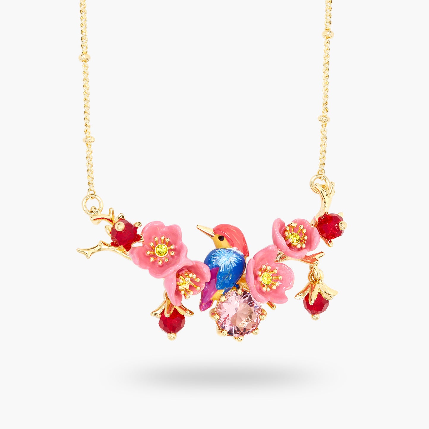Kingfisher And Maple Blossom Statement Necklace | ASPL3011