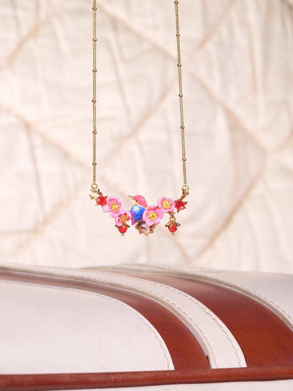 Kingfisher And Maple Blossom Statement Necklace | ASPL3011