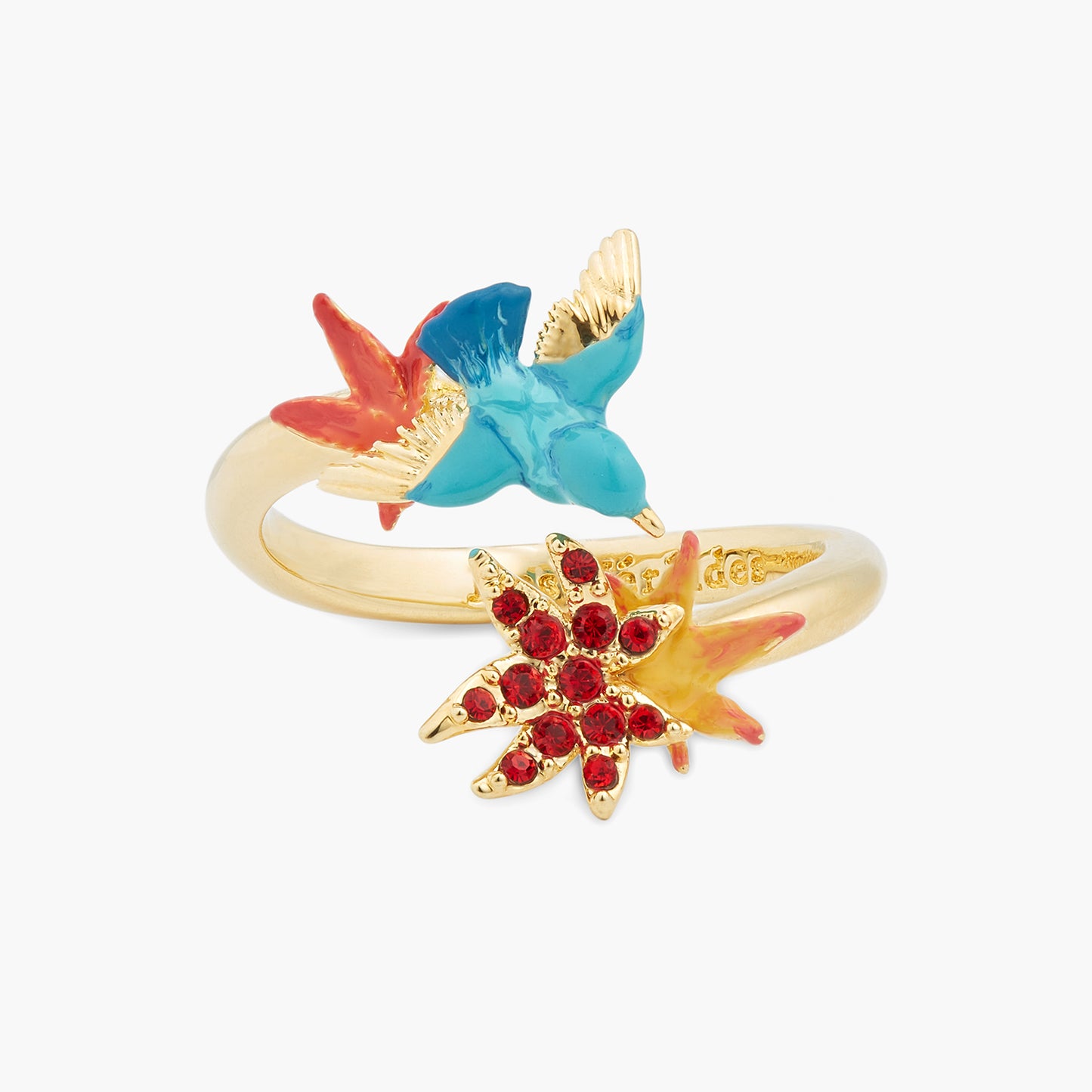 Garnet Crystal Maple Leaf Ring | aspl6021