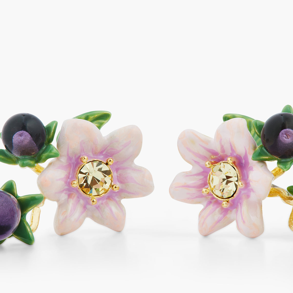 Aubergine And Flower Dangling Earrings | ASPO1031