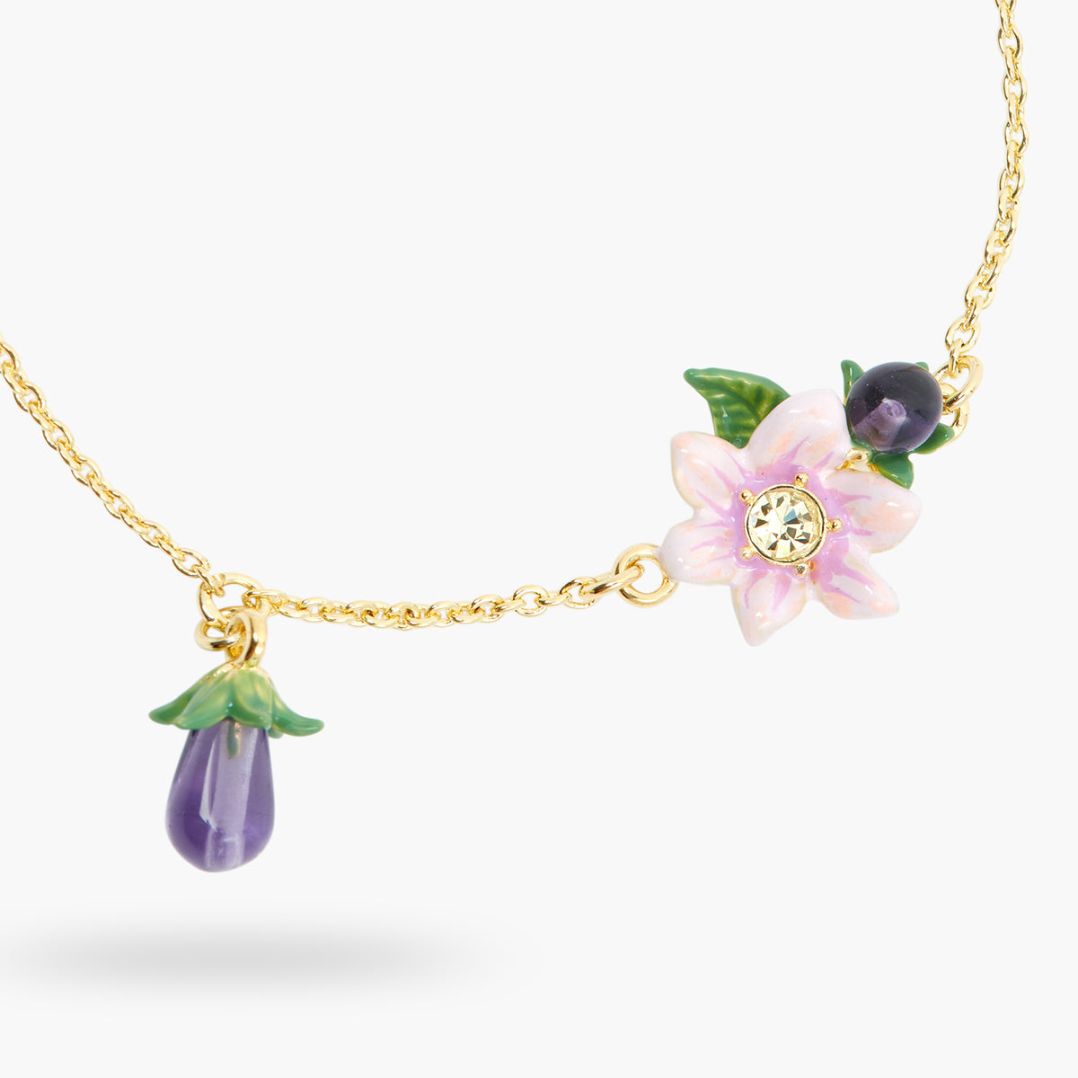 Aubergine Pink Flower Fine Bracelet | ASPO2031