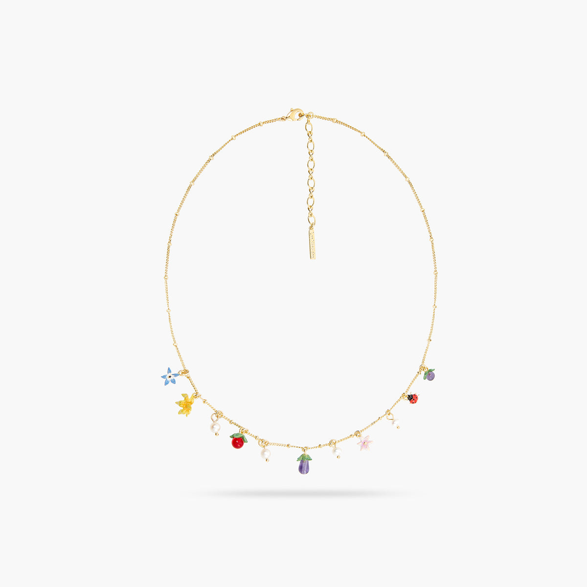 Wonderful Vegetable Garden And Mother-Of-Pearl Charm Necklace | ASPO3021