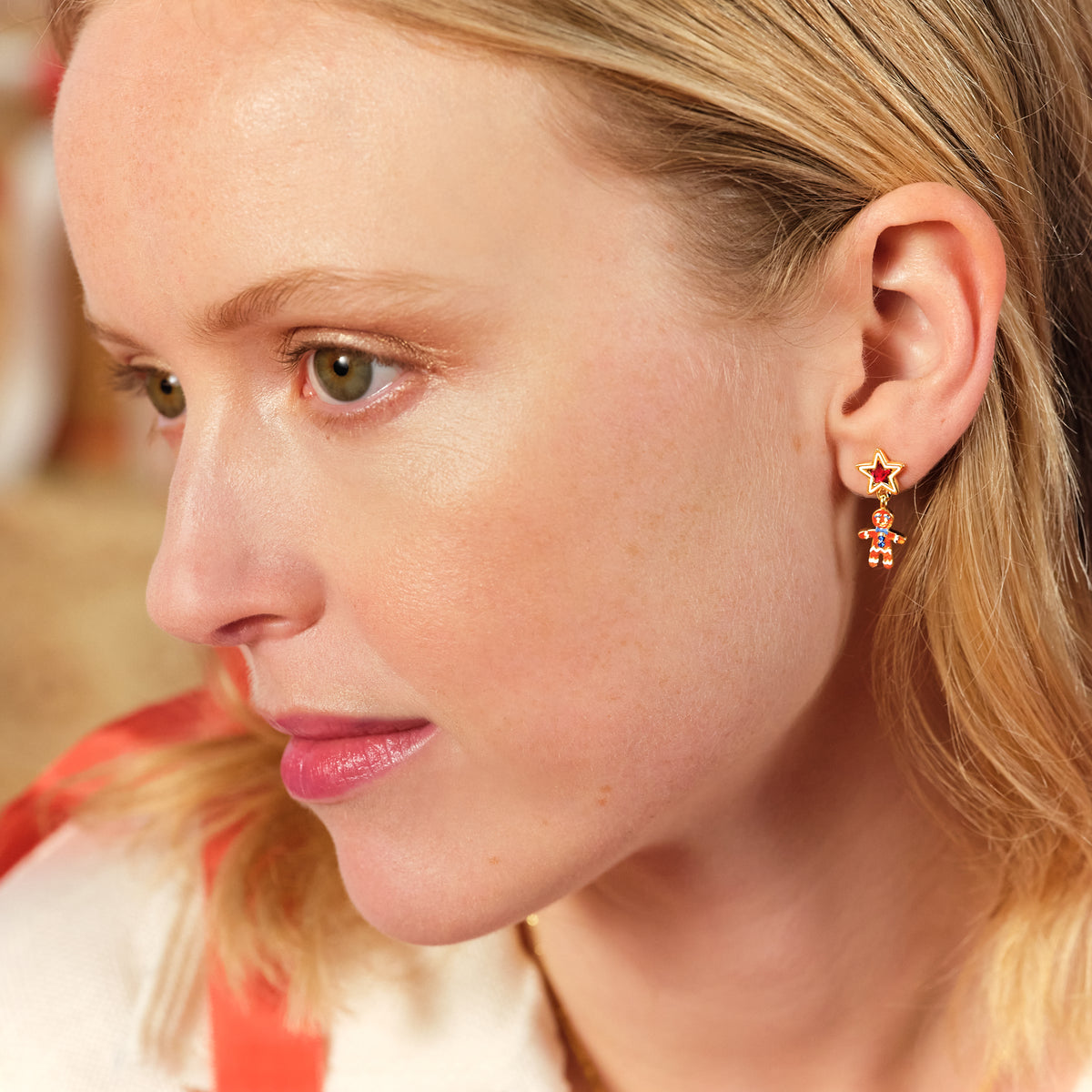 Christmas Biscuit Asymmetrical Earrings | ASPS1061