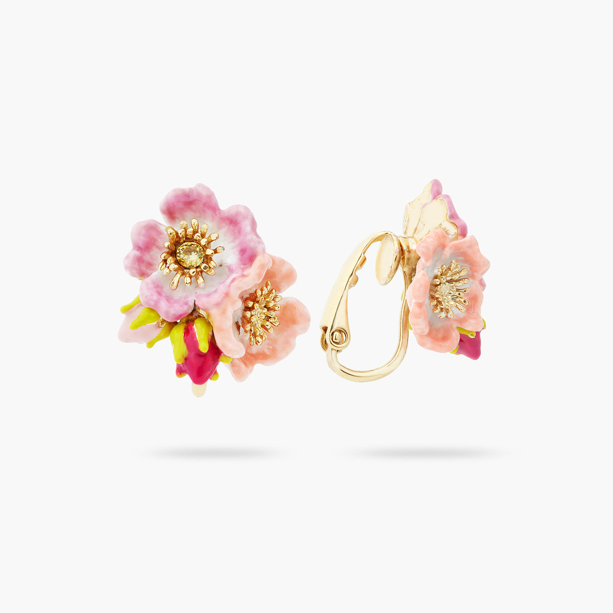 Wild Rose And Yellow Cristal Earrings | ASRF1011