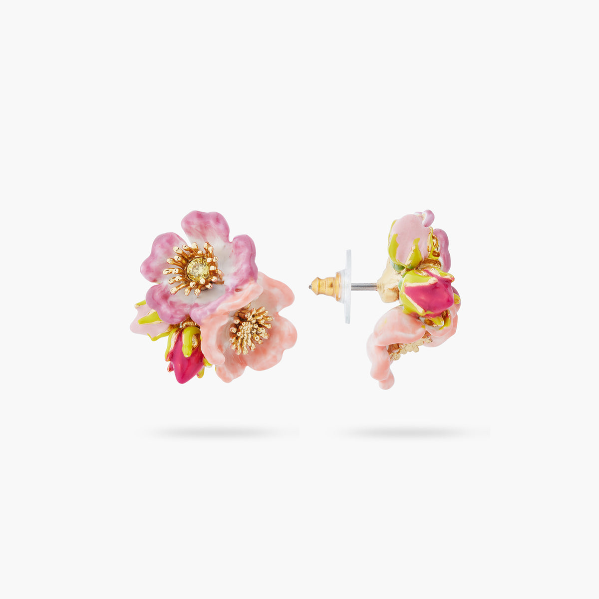 Wild Rose And Yellow Cristal Earrings | ASRF1011