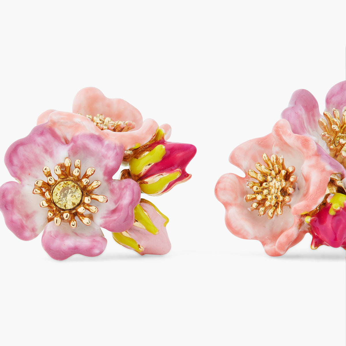 Wild Rose And Yellow Cristal Earrings | ASRF1011