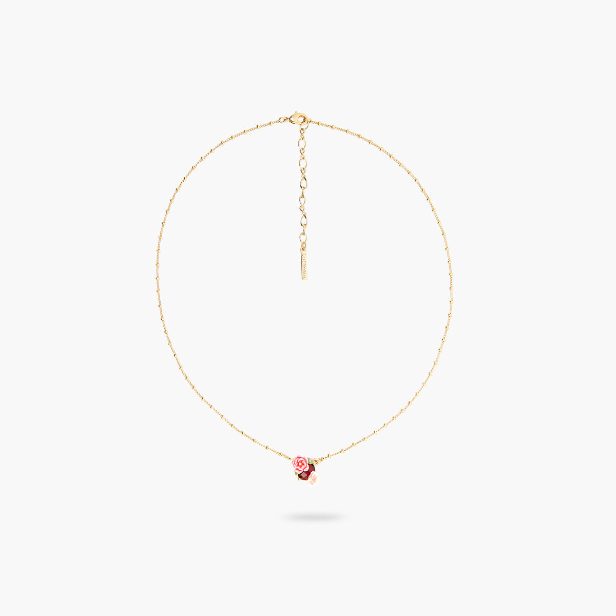 Wild Rose And Red Garnet Pendant Necklace | ASRF3021