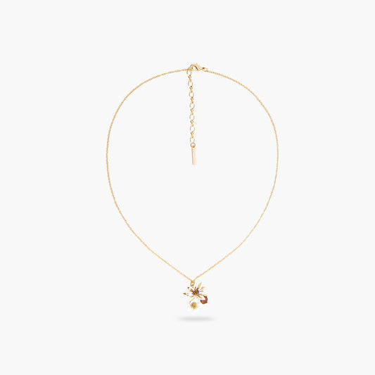 White And Gold Flowers Necklace | ASTM3051