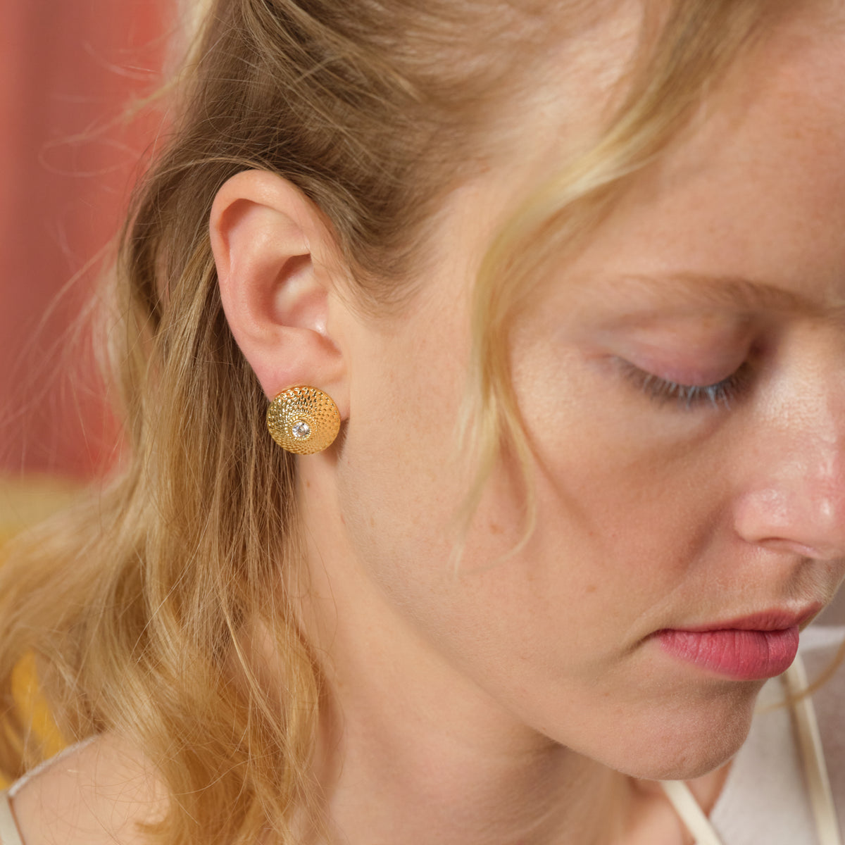 Wickerwork Disc Earrings | asva1021