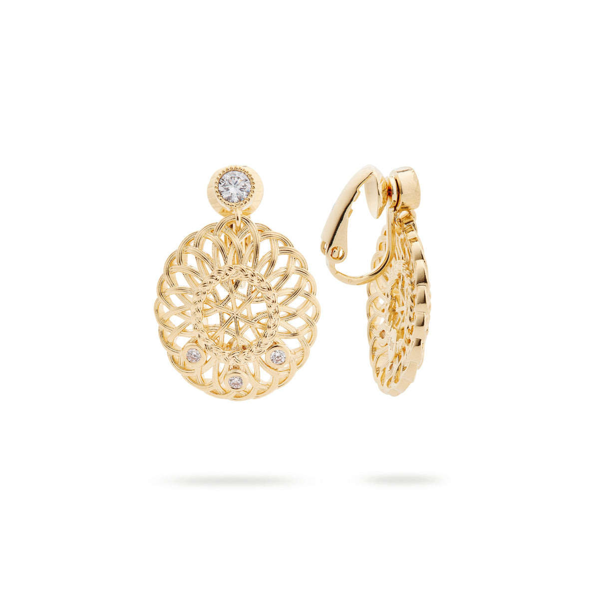 Oval Interwoven Wicker And Crystal Earrings | asva1041