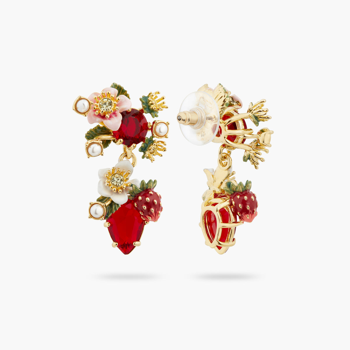 Wild Strawberry And Strawberry Flower Earrings | ATBG1011