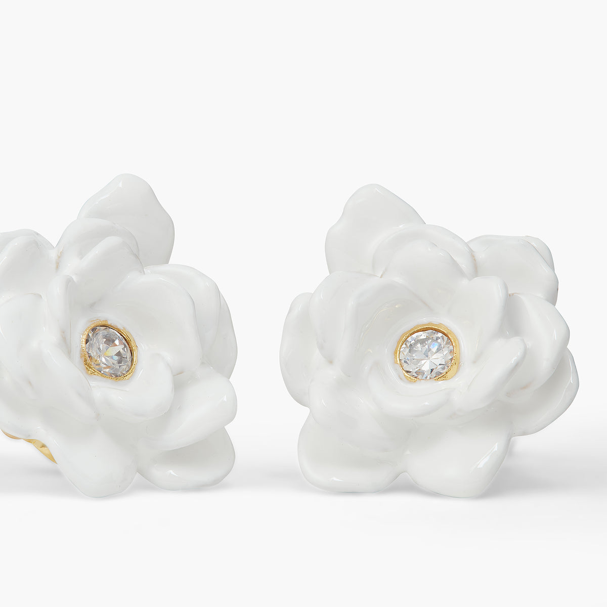 Gardenia And Cut Stone Earrings | ATBP1081