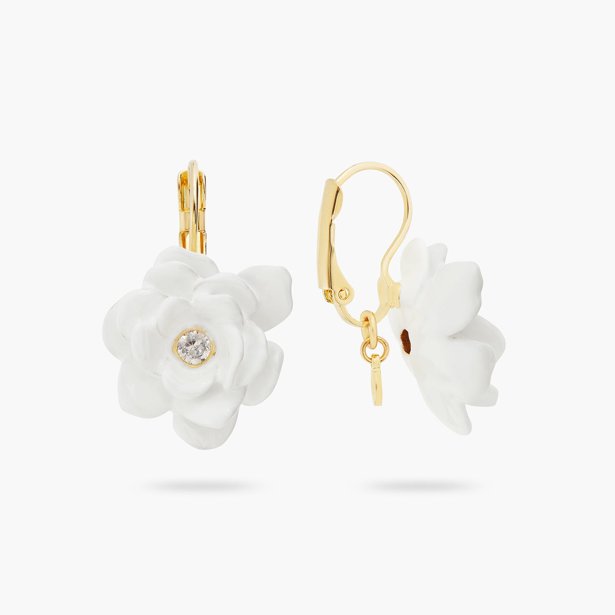 Gardenia And Cut Stone Earrings | ATBP1081