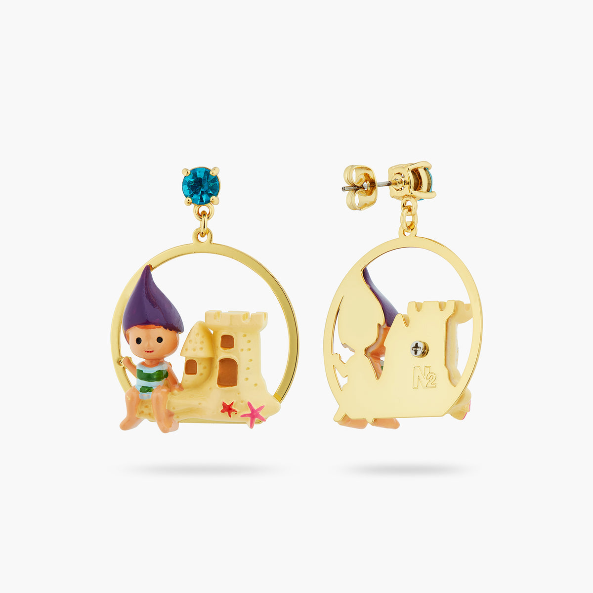 Garden Gnome And Sandcastle Earrings | atcp1021