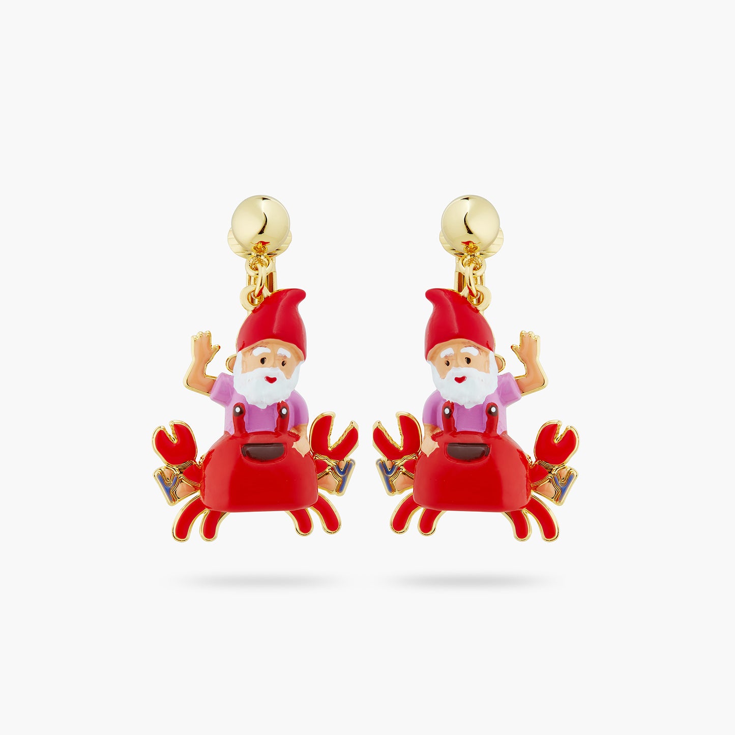 Garden Gnome And Red Crab Earrings | atcp1051