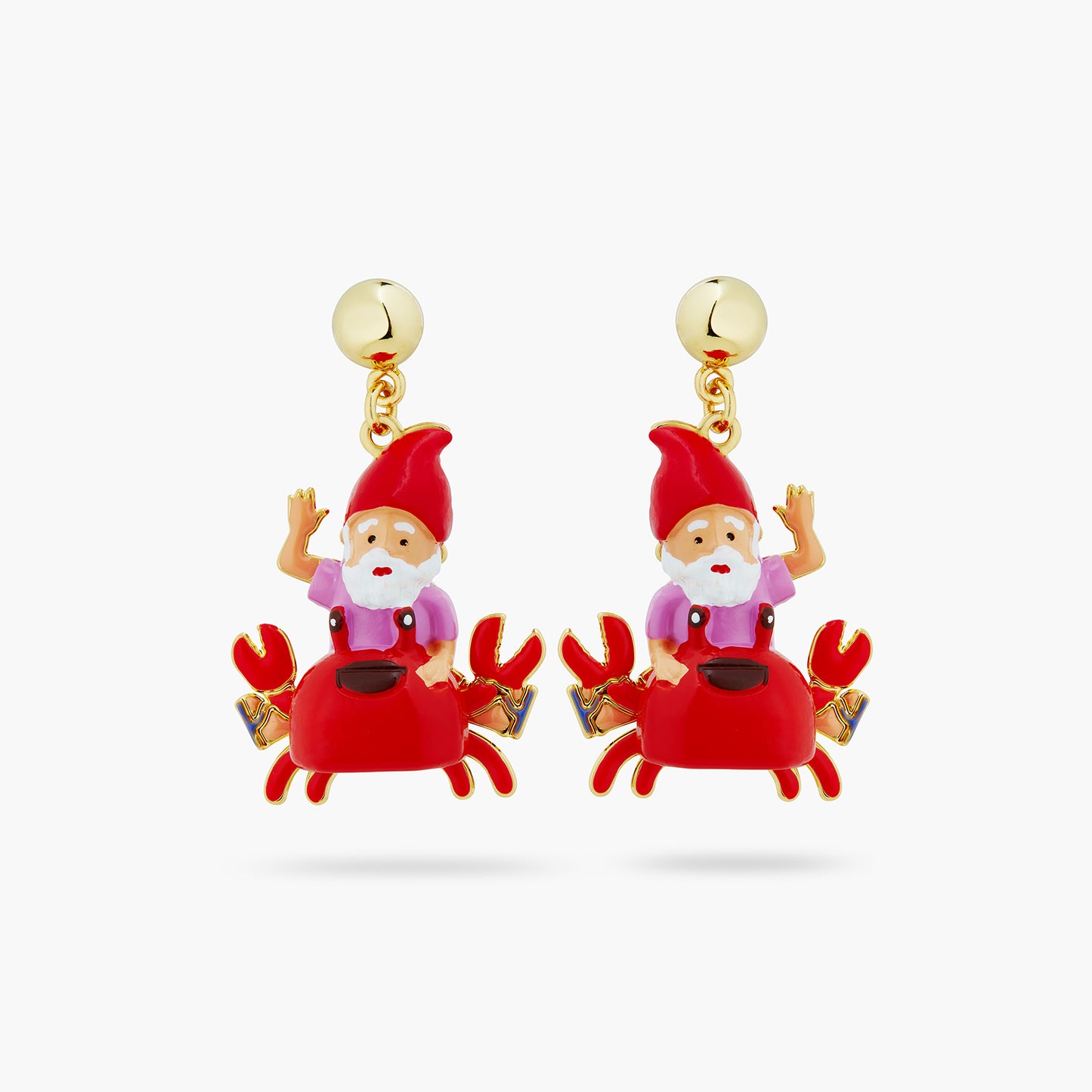 Garden Gnome And Red Crab Earrings | atcp1051