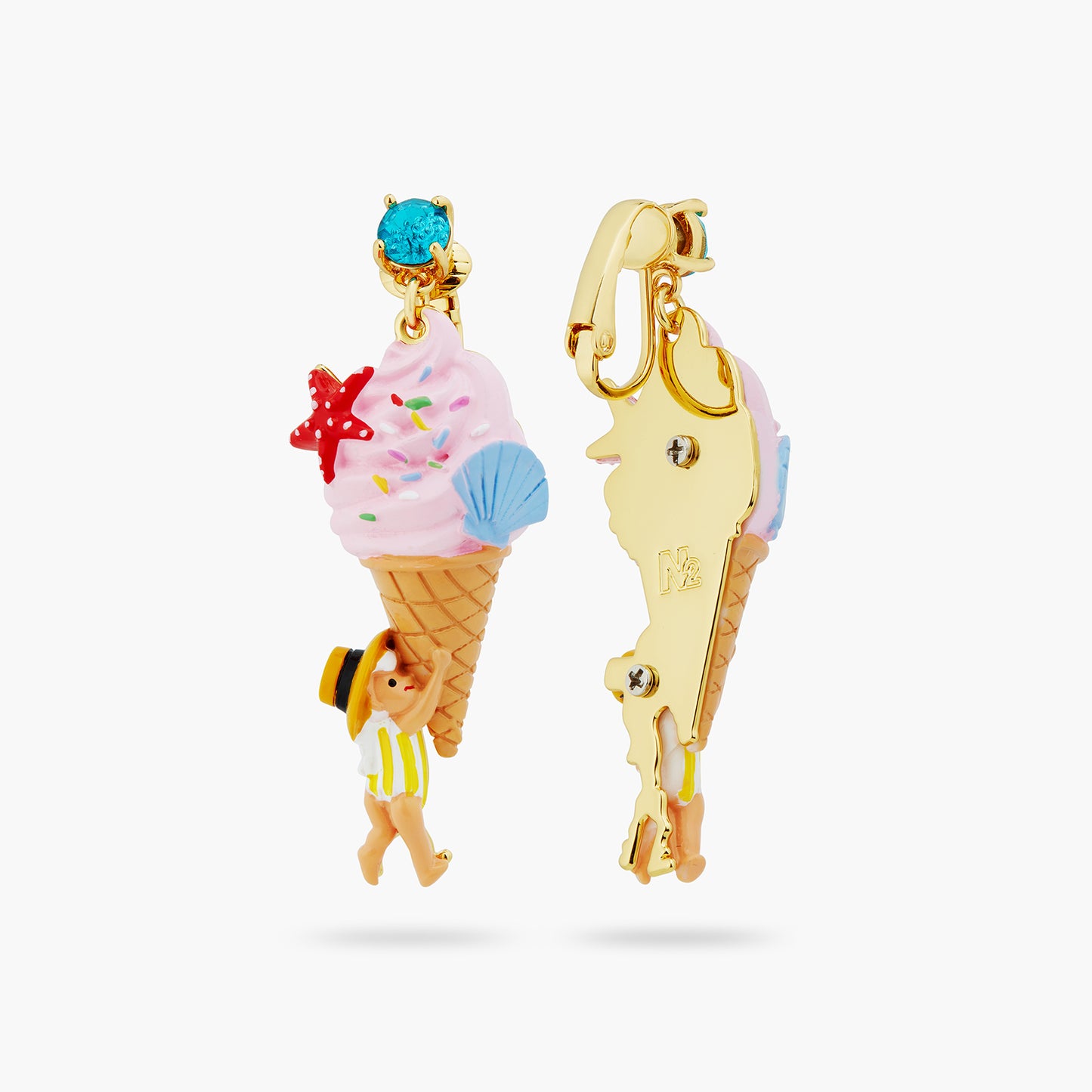 Gelato, Seashell And Garden Gnome Earrings | atcp1071