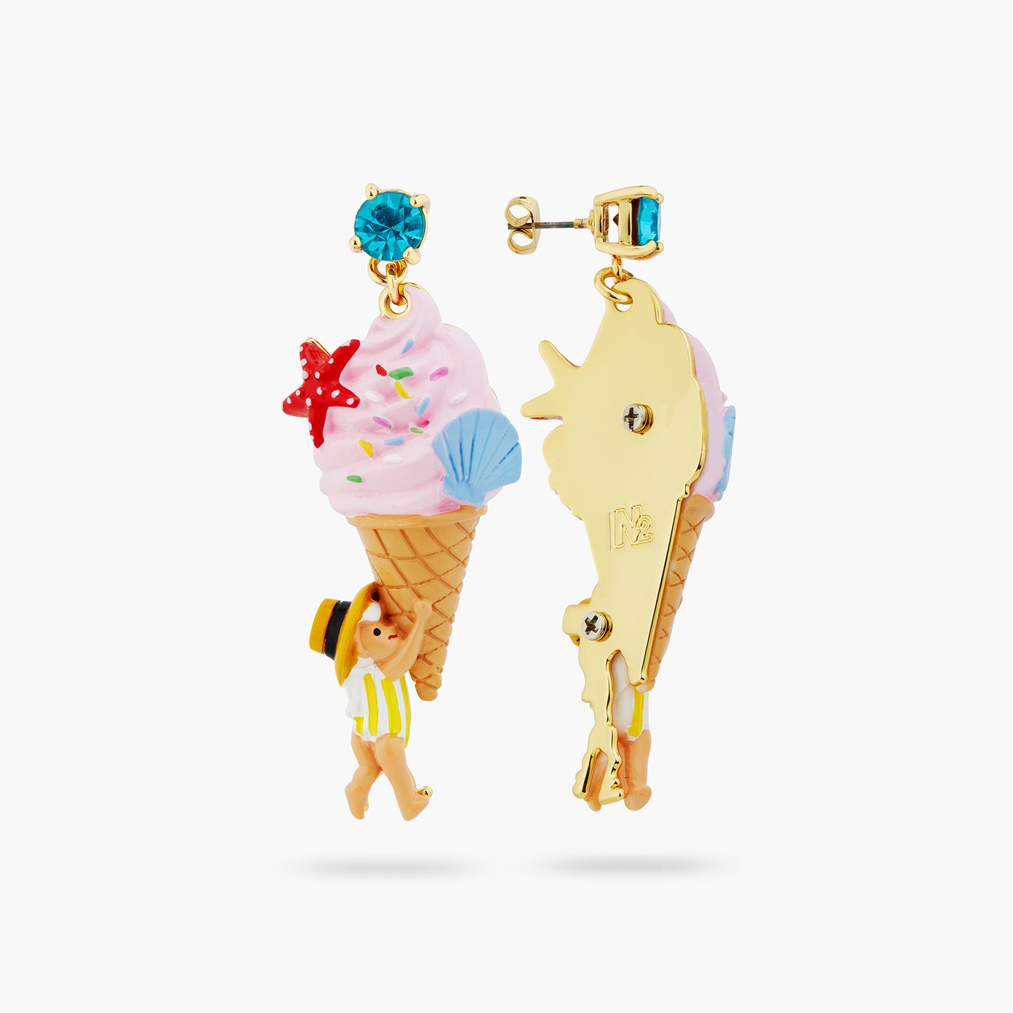 Gelato, Seashell And Garden Gnome Earrings | atcp1071