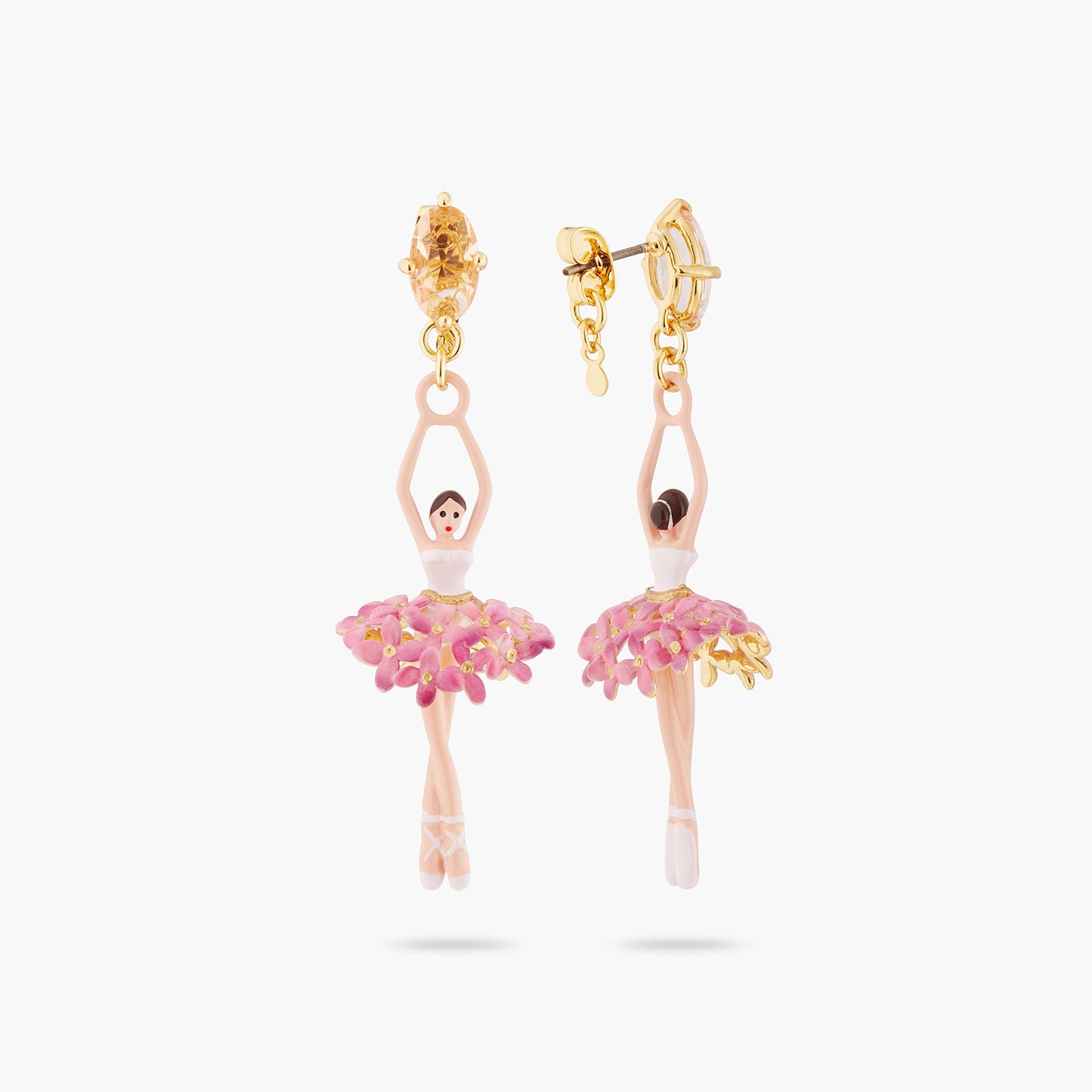 Ballerina, Stone And Enamelled Flower Bouquet Earrings | ATDD1151