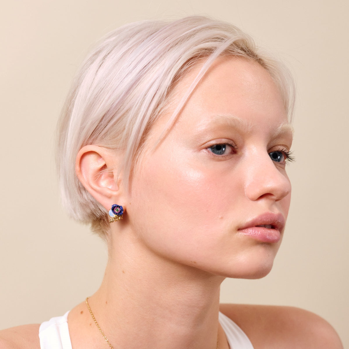 Imaginary Flower And Crystal Earrings | atfi1051