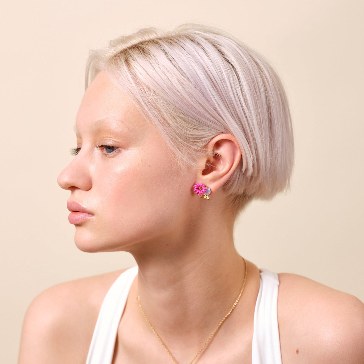 Imaginary Flower And Crystal Earrings | atfi1051