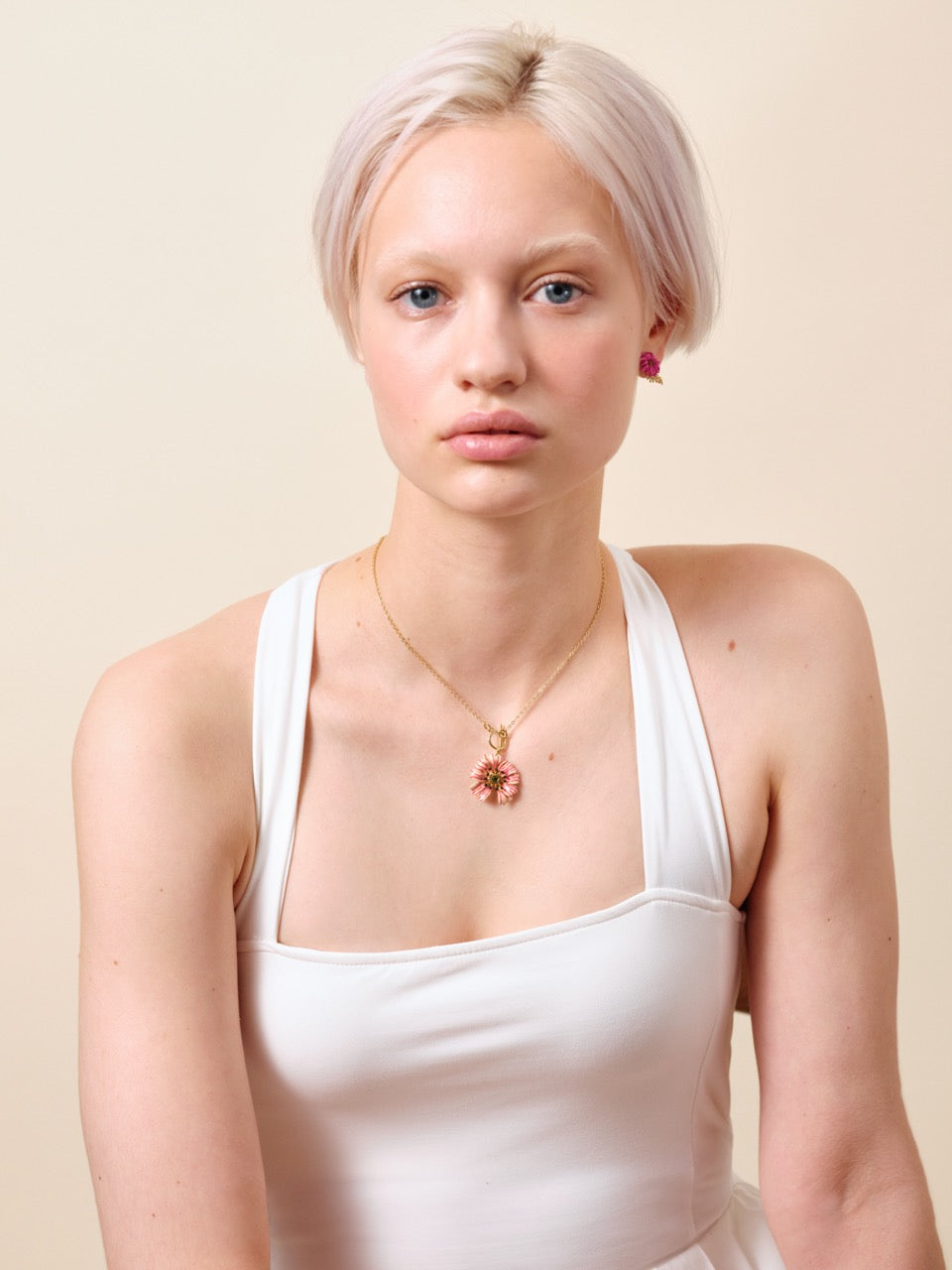 Cosmos Flower Pendant Necklace | atfi3021