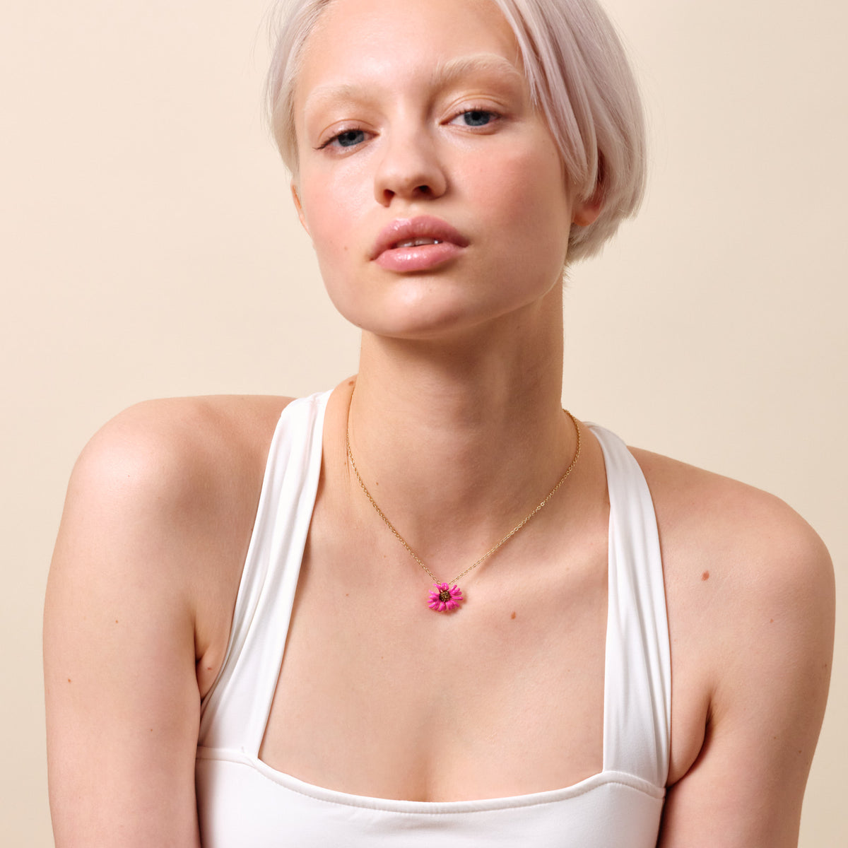 Purple Coneflower Pendant Necklace | atfi3041