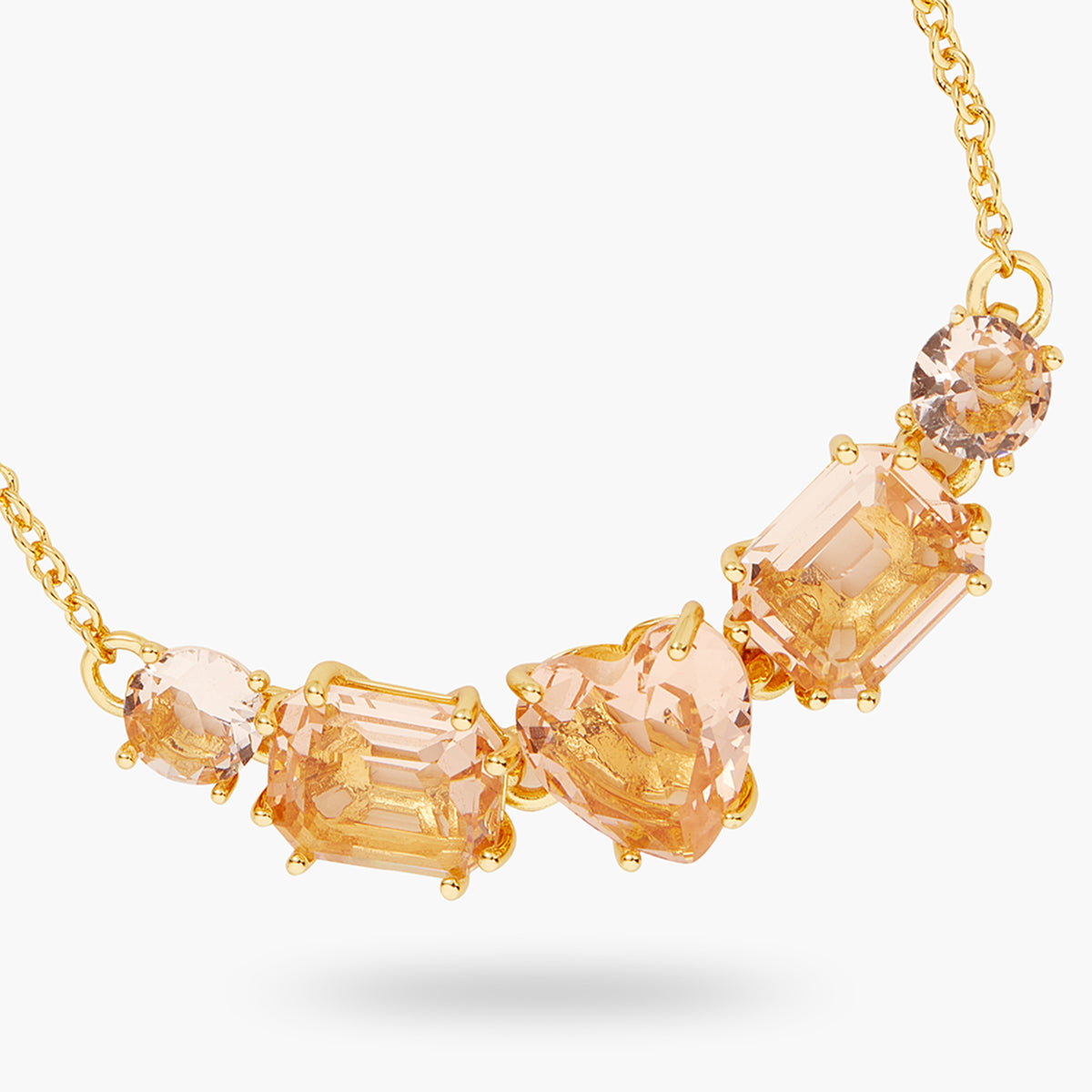 Apricot Pink Diamantine 5 Stone Fine Bracelet | ATLD2141