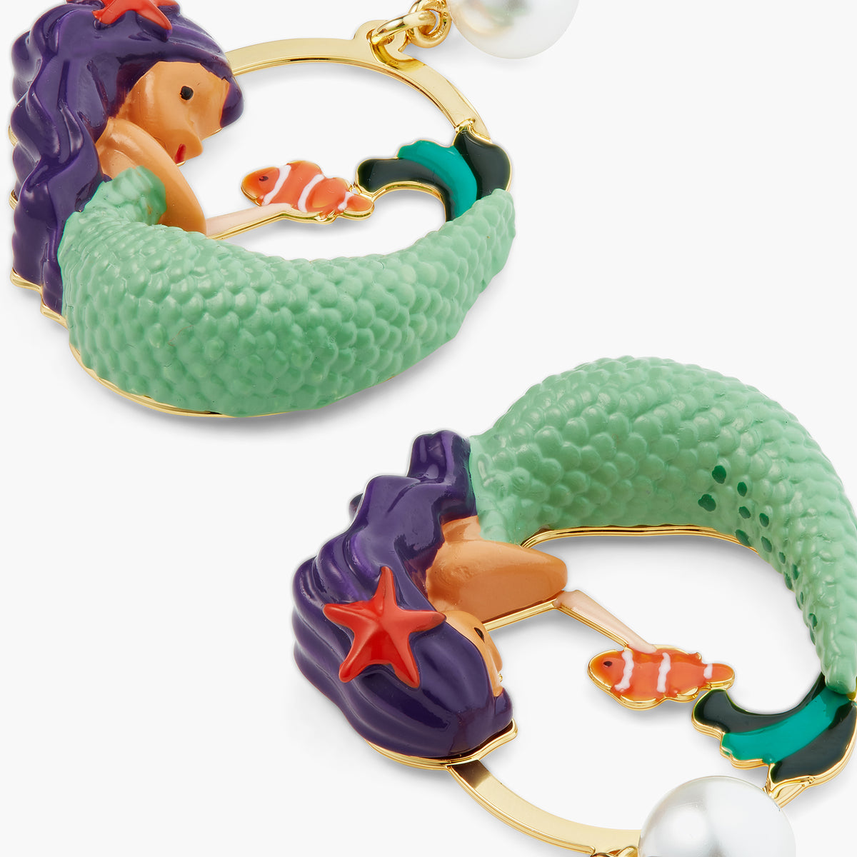 Mermaid And Pearl Earrings | ATOC1011
