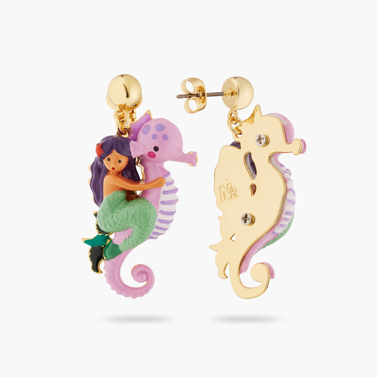 Mermaid And Seahorse Earrings | ATOC1021