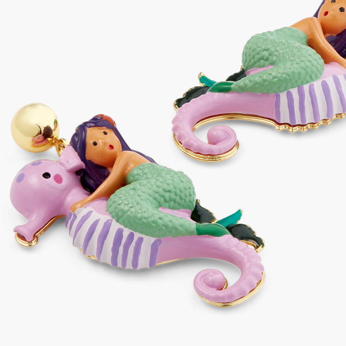 Mermaid And Seahorse Earrings | ATOC1021